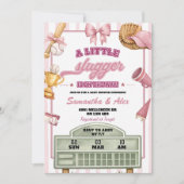 Invitation Fête de Bébé Thème Baseball Petite Frappeuse (Devant)