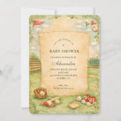 Invitation Fête de bébé thème baseball vintage (Devant)