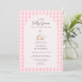 Invitation Fête de bébé thème Canard Rose pour couples Tout e (Debout devant)