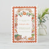 Invitation Fête de Bébé Thème Citrouille Rustique de l'Automn (Debout devant)