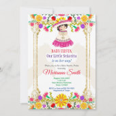 Invitation Fête de bébé thème floral Fiesta Mexicain coloré O (Devant)