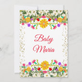 Invitation Fête de bébé thème floral Fiesta Mexicain coloré O (Dos)