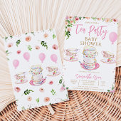 Invitation Fête de bébé thème jardin de fille