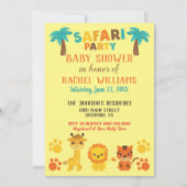 Invitation Fête de bébé thème Safari Mixte (Devant)