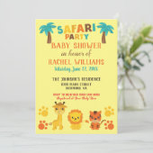 Invitation Fête de bébé thème Safari Mixte (Debout devant)