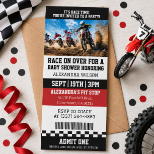 Invitation Fête de Bébé Ticket de Parti de Moto Cross pour En