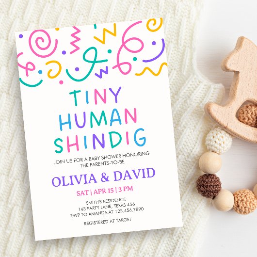 Invitation Fête de Bébé Tiny Human Shindig