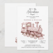 Invitation Fête de Bébé Toilettes Train L'Aventure Commence (Devant / Derrière)