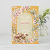 Invitation Fête de bébé Tortue Fille (Debout devant)