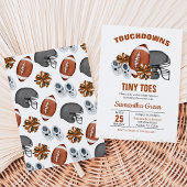 Invitation Fête de bébé Touchdowns and Tiny Toes