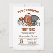 Invitation Fête de bébé Touchdowns and Tiny Toes (Devant)