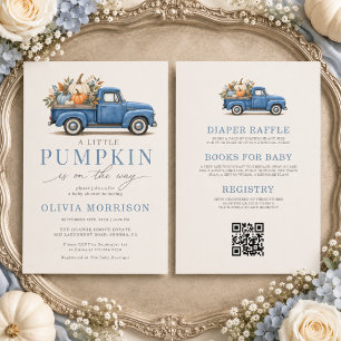 Invitation Fête de bébé 'Tout dans un petit camion bleu avec