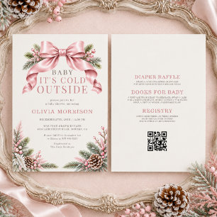 Invitation Fête de bébé tout-en-un Baby It's Cold Outside Ros