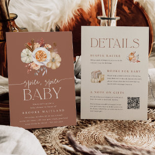 Invitation Fête de Bébé Tout en Une de Citrouille Épicée