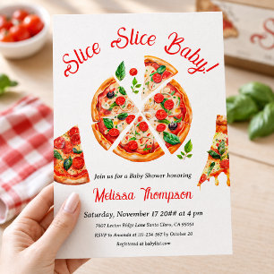 Invitation Fête de bébé tranche de pizza italienne de jardin