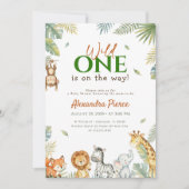 Invitation Fête de bébé Tropical Greenery Wild One (Devant)