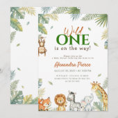 Invitation Fête de bébé Tropical Greenery Wild One (Devant / Derrière)