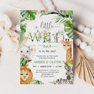 Invitation Fête de Bébé Tropical Jungle Boho Safari Wild One