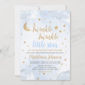Invitation Fête de Bébé Twinkle Little Star (Devant)