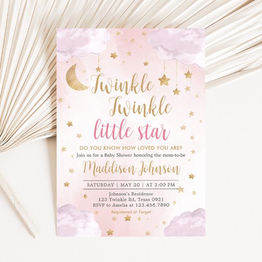 Invitation Fête de Bébé Twinkle Little Star