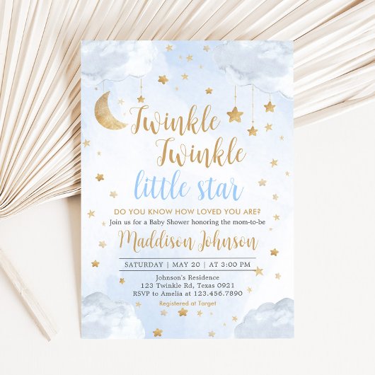 Invitation Fête de Bébé Twinkle Little Star