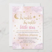 Invitation Fête de Bébé Twinkle Little Star (Devant)