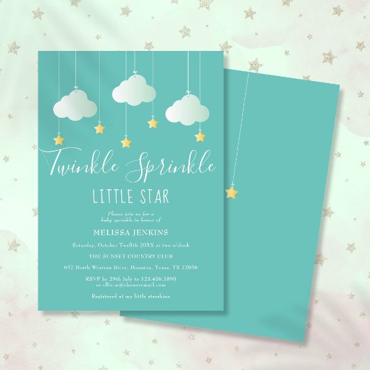 Invitation Fête de Bébé Twinkle Sprinkle Little Star