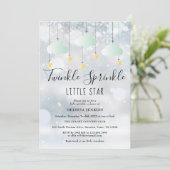Invitation Fête de bébé Twinkle Sprinkle Little Star Hiver (Debout devant)