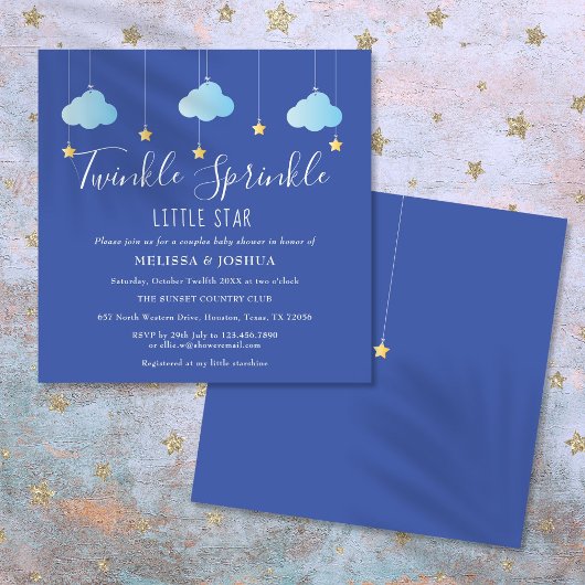 Invitation Fête de bébé Twinkle Sprinkle Little Star pour cou