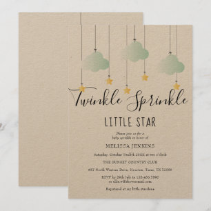 Invitation Fête de Bébé Twinkle Sprinkle Rustique Bohème