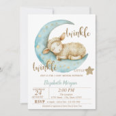 Invitation Fête de bébé 'Twinkle Twinkle Little Sheep'  (Devant)