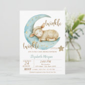 Invitation Fête de bébé 'Twinkle Twinkle Little Sheep'  (Debout devant)