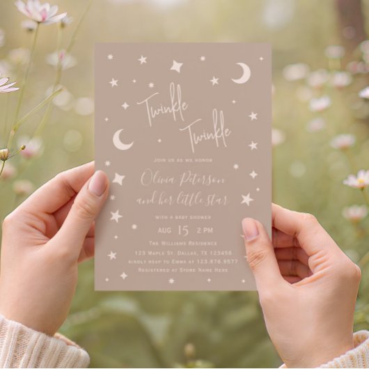 Invitation Fête de Bébé Twinkle Twinkle Little Star