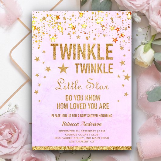 Invitation Fête de Bébé Twinkle Twinkle Little Star