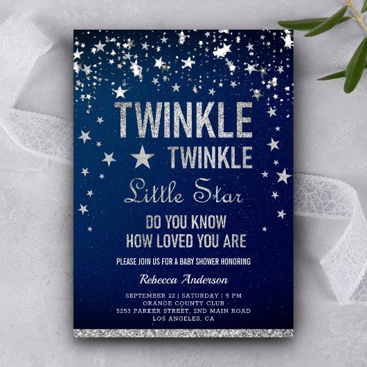 Invitation Fête de Bébé Twinkle Twinkle Little Star