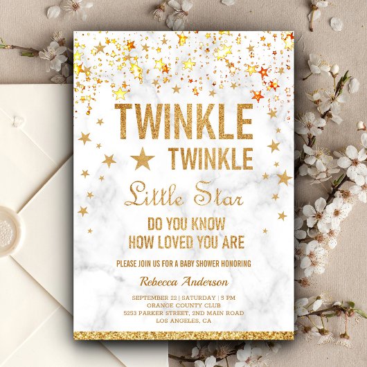 Invitation Fête de Bébé Twinkle Twinkle Little Star