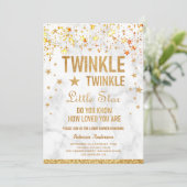 Invitation Fête de Bébé Twinkle Twinkle Little Star (Debout devant)