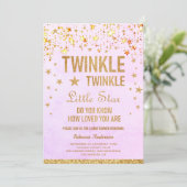 Invitation Fête de Bébé Twinkle Twinkle Little Star (Debout devant)