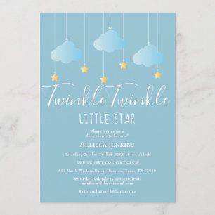 Invitation Fête de bébé Twinkle Twinkle Little Star / Baptême