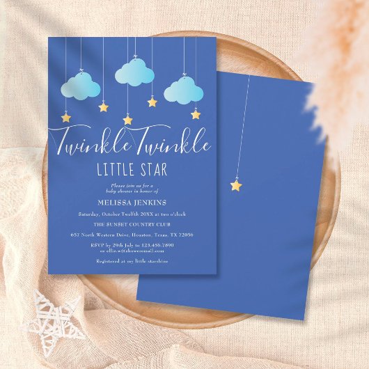 Invitation Fête de bébé Twinkle Twinkle Little Star / Baptême