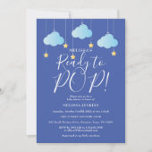 Invitation Fête de bébé Twinkle Twinkle Ready to Pop Bleu (Devant)