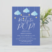 Invitation Fête de bébé Twinkle Twinkle Ready to Pop Bleu (Debout devant)