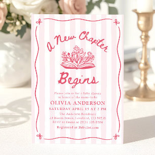 Invitation Fête de bébé « Un nouveau chapitre commence » dess