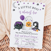 Invitation Fête de Bébé Un Petit Boo Violet
