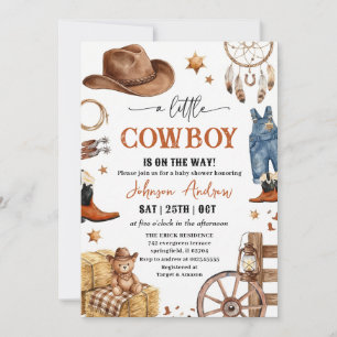 Invitation Fête de Bébé Un Petit CowBoy Personnel