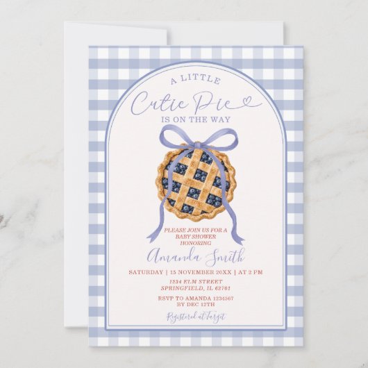Invitation Fête de bébé : Un petit gâteau est en route (Devant)