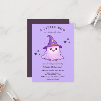 Invitation Fête de bébé Un Petit Hoot Halloween Violet