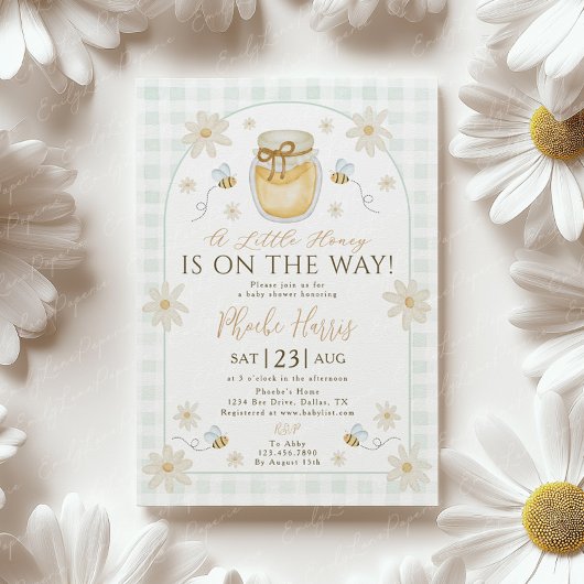Invitation Fête de Bébé : Un Petit Miel Arrive