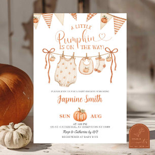 Invitation Fête de Bébé Une petite citrouille est en route Au