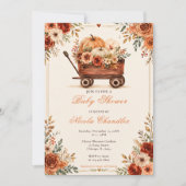 Invitation Fête de Bébé Wagon d'Automne (Devant)